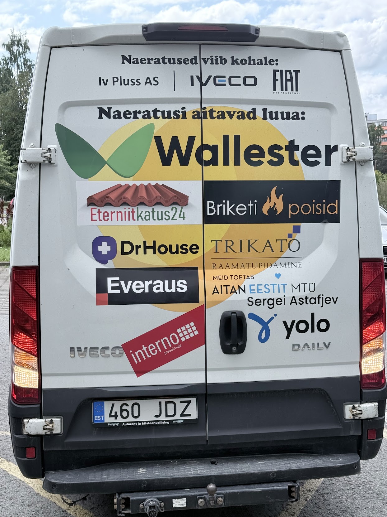 Supporters’ logos on the Naerata Ometi van